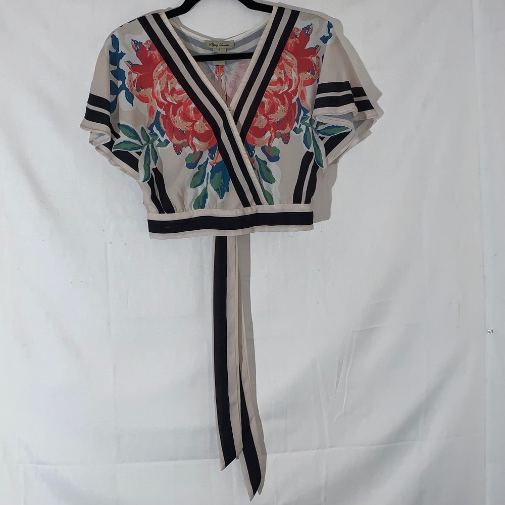 Kimono Style Blouse Deep V-neck Women's Size Small